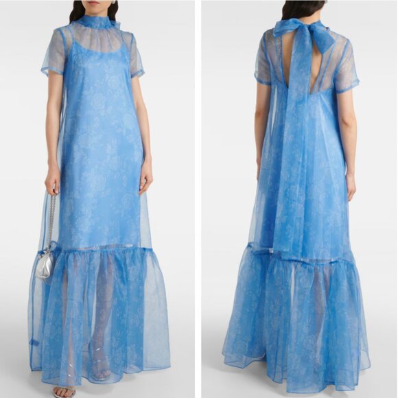 STAUD Light Blue Sheer Maxi Dress *missing slip* - Picture 1 of 10